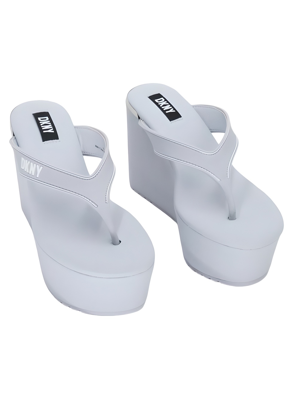 DKNY Womens Trina Platform Wedge Thong Sandals Halogen Blue White Size 6